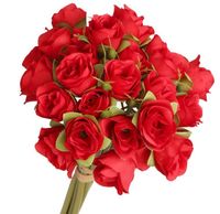 RÓŻA RÓŻE BUKIET RÓŻ SZTUCZNE KWIATY 28CM 9GAŁ.PREMIUM