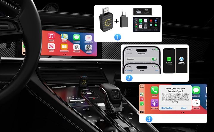 BEZPRZEWODOWY ADAPTER ANDROID AUTO CARPLAY 2 W 1 PLUG AND PLAY MINI zdjęcie 2