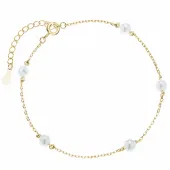DELIKATNA POZŁACANA SREBRNA BRANSOLETKA CHOKER JASNE PERŁY PEREŁKI KULKI