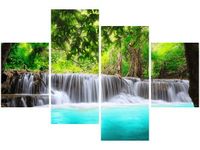 OBRAZ KOLOROWA WODA KOLOROWY WODOSPAD BŁĘKITNA RZEKA