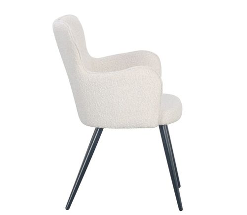 Krzesło Cherson białe tkanina teddy bear tapicerowane na Arena.pl