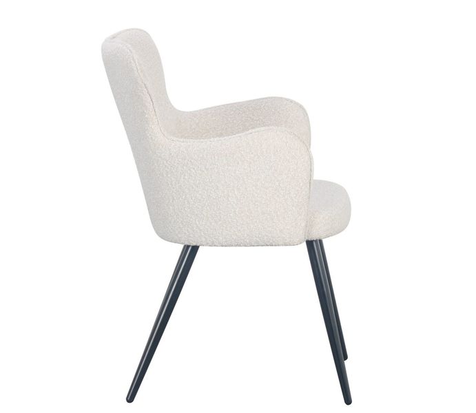 Krzesło Cherson białe tkanina teddy bear tapicerowane zdjęcie 3