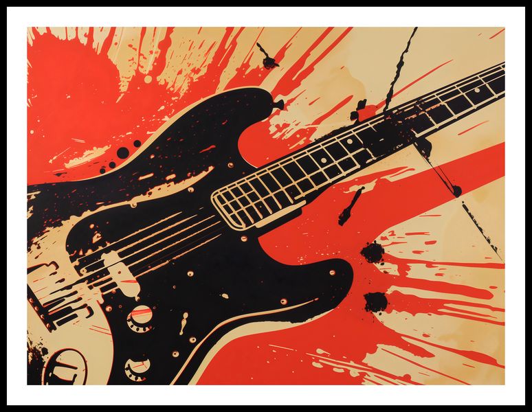 Plakat 80x60cm Gitara Elektryczna zdjęcie 3