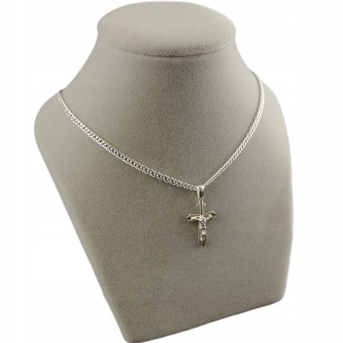 Srebrny Łańcuszek Rombo Doppia z Krzyżykiem Srebro 925 Grawer GRATIS na Arena.pl