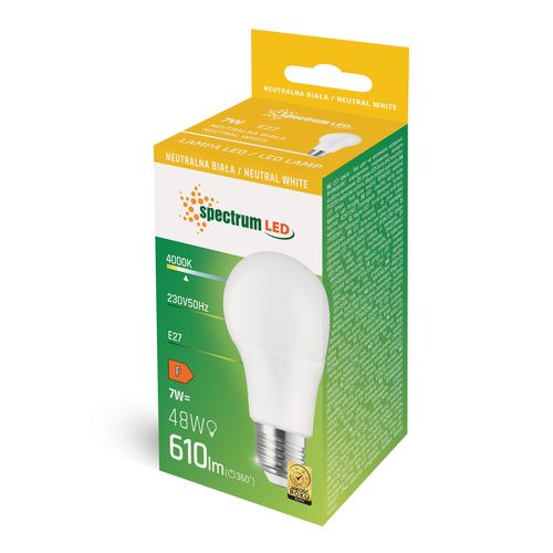 Żarówka LED GLS E-27 230V 7W Barwa Neutralna SpectrumLED WOJ+13897 na Arena.pl