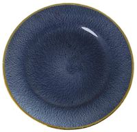 Podtalerz szklany granatowy ze złotym brzegiem