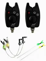 ZESTAW 2x SYGNALIZATOR WĘDKARSKI WODOODPORNY+ 2x SWINGER+ 2x PODPÓRKA WĘDKE