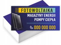 Wizytówki firmowe GOTOWY PROJEKT GRATIS 200 sztuk FOTOWOLTAIKA POMPY CIEPŁA
