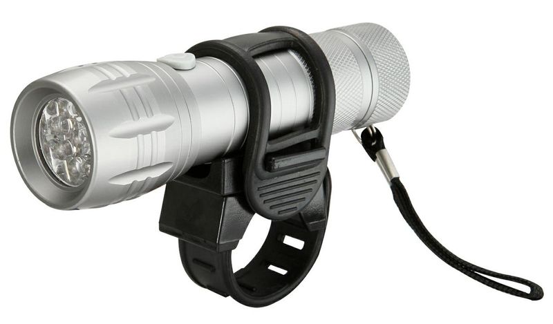 Lampka do roweru przednia srebrna - 9 LED zdjęcie 1