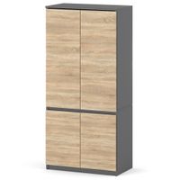 Szafa Do Przedpokoju Loft 80cm Garderoba Półki Drążek Szary Dąb Sonoma