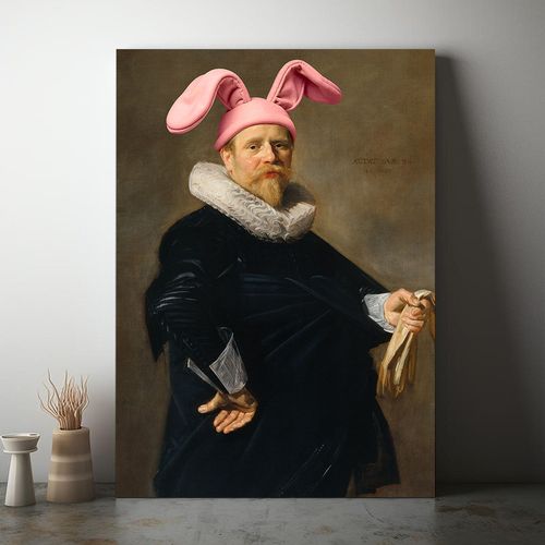 Obraz na płótnie portret królik uszy 50x70 cm na Arena.pl
