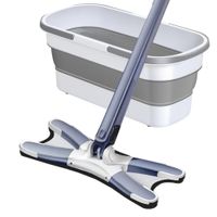 Mop płaski obrotowy, X-Mop z wyciskaczem, składane wiadro, 16 l, nakładka