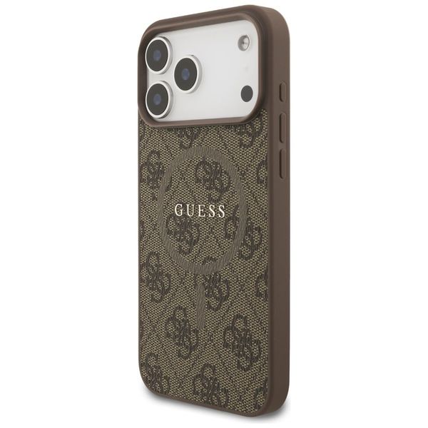 Etui Guess 4G Ring Classic Logo MagSafe do iPhone 17 Pro Max brązowy zdjęcie 2