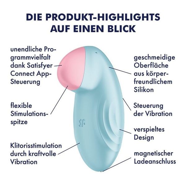 Stymulator Łechtaczki Satisfyer Tropical Tip Blue zdjęcie 6