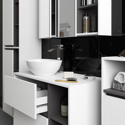 SZAFKA ŁAZIENKOWA WISZĄCA VAMI W90 2D 3P LO BIAŁA / GRAFIT SZARY na Arena.pl