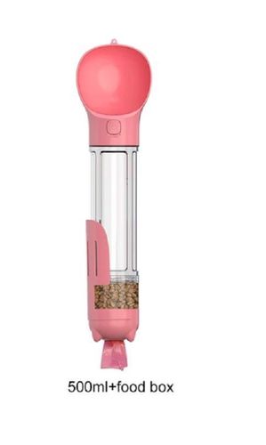 Butelka na wode dla psa przenośny dozownik 4w1 róż na Arena.pl