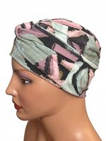 Marszczona czapka na głowę Sara 389 turban z wiskozy także po chemioterapii