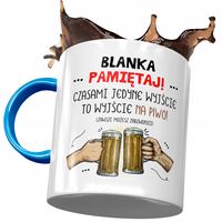 Kubek Błękitny Dla Blanki Przyjaciółki Na Prezent Z Nadrukiem Ze Zdjęciem