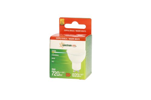 Żarówka LED GU10 9W dawniej 10W 230V ciepła WW SPECTRUM na Arena.pl