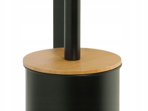 Stojak na papier toaletowy z uchwytem i szczotką WC czarny bambus YOKA HOME na Arena.pl