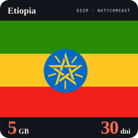 Karta eSIM Internet Etiopia 5 GB na 30 dni - bez rejestracji