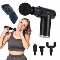 PISTOLET DO MASAŻU MASAŻER DO PLECÓW CIAŁA STÓP WIBRACYJNY ETUI 4 KOŃCÓWKI
