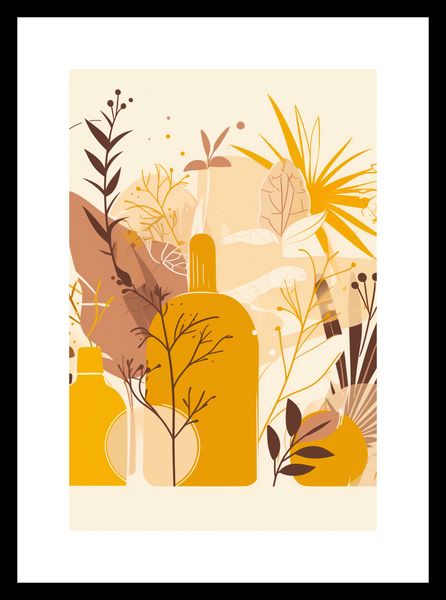 Plakat 40x60cm Złote Rośliny zdjęcie 3