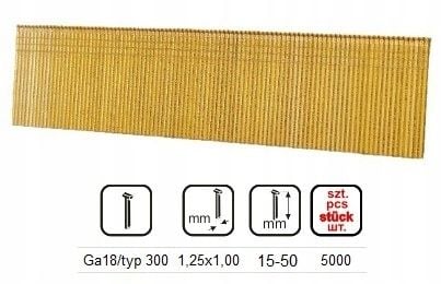 Gwoździe do gwoździarki TYP300 dł. 40mm 5000szt na Arena.pl