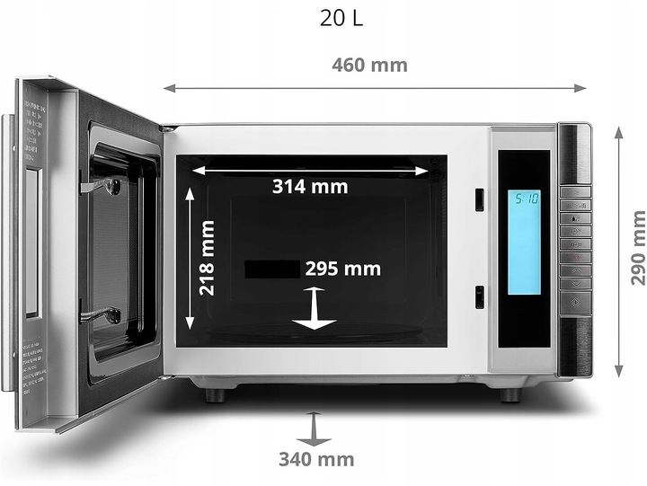 Kuchenka mikrofalowa+GRILL 20L niemiecka Medion,8 Programów,800W,LED zdjęcie 4