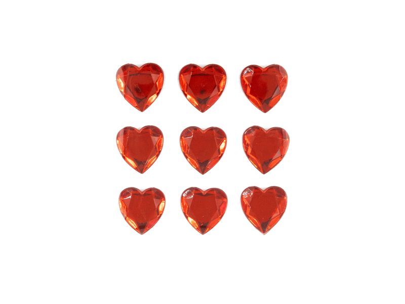 Naklejki rubinowe, Serca, czerwone, 9 szt. zdjęcie 1
