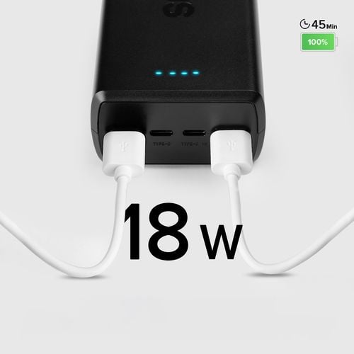 powerbank 30000 mah usb-c usb-a - czarny na Arena.pl