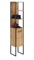 Regał łazienkowy AURA I dąb craft Słupek wysoki 180x33x33 cm loft