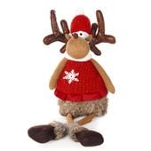Świąteczny renifer dekoracyjny DOLL 25X15X59 czerwony+brązowy