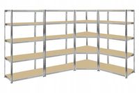 Zestaw 4 regałów KTD Regał narożny PRAWY garażowy magazynowy