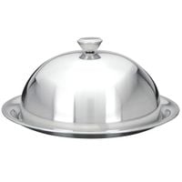 Taca z Kloszem Pokrywką Stalowa Talerz Patera do Serwowania Dań Potraw 26cm