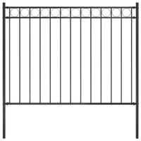 Panel ogrodzeniowy, stalowy, 1,7 x 1,2 m, czarny