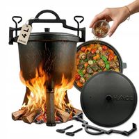 KOCIOŁEK ŻELIWNY GARNEK myśliwski węgierski pieczonki 4L na OGNISKO GRILL