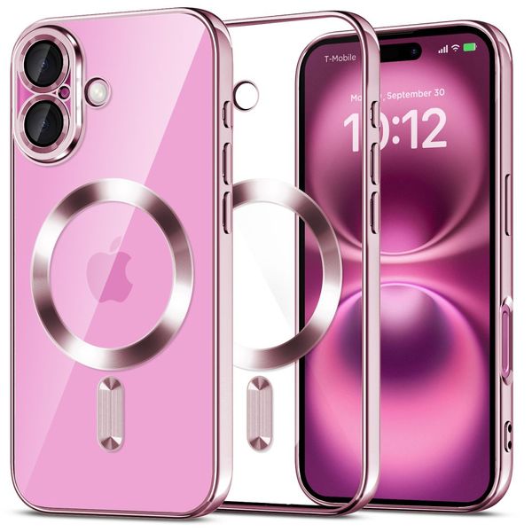 Etui Tech-Protect MagFlex MagSafe DO iPhone 16 Shiny Rose Transparentne zdjęcie 1