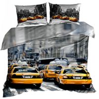 Pościel 3D bawełna satyna 160x200cm NEW YORK Taxi