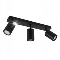Oprawa ścienno-sufitowa LED czarna GU10 IP44 3x20W, TENOR 04073, STRUHM