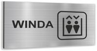 Tabliczka WINDA DOWOLNY NADRUK UV NAPIS Tablica DIBOND informacyjna SREBRNA