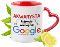 Kubek Dla Akwarysty Czerwony Z Uszkiem W Kształcie Serca Na Prezent