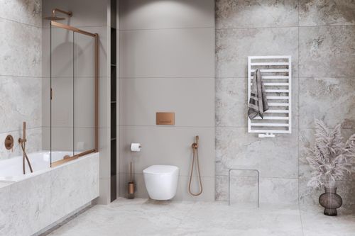 Caldo zestaw zintegrowany z głowicą termostatyczną, lewy, biały mat na Arena.pl