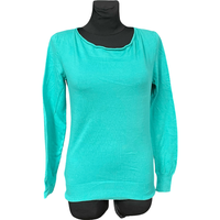 Wygodna Damska Koszulka na Długi Rękaw Bawełna Zielony Rozmiar L