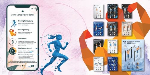 ZESTAW 4 GUM POWER BAND + UCHWYT, Taśmy do Ćwiczeń Oporowych, Podciągania na Arena.pl