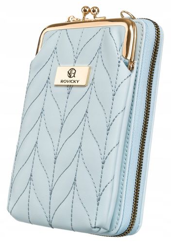 błękitna mini torebka damska z odczepianym przednim panelem - rovicky na Arena.pl