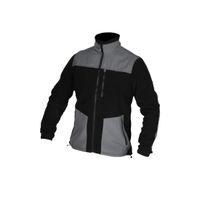 BLUZA POLAROWA ZE WSTAWKAMI, 280G/M2, ROZM.L, CZARNO-SZARA, DEDRA BH6PA1-L