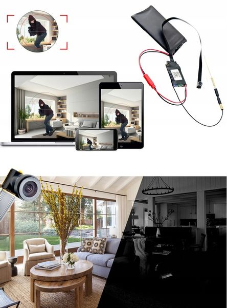 UKRYTA MINI MAŁA KAMERA IP WiFi DETEKCJA FULL HD SZPIEGOWSKA ANDROID IOS zdjęcie 10