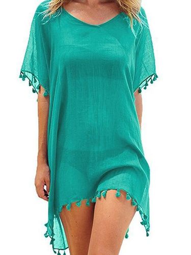 PAREO LETNIA TUNIKA PLAŻOWA KRÓTKA SUKIENKA DAMSKA MINI SZYFON BOHO KOLORY na Arena.pl