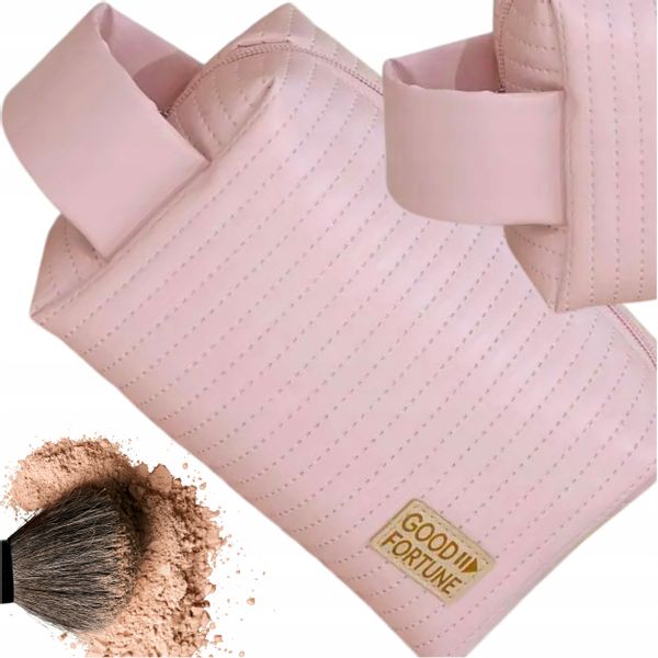 Podróżna Kosmetyczka Damska Duża Organizer Kuferek Elegancka Ekoskóra zdjęcie 4